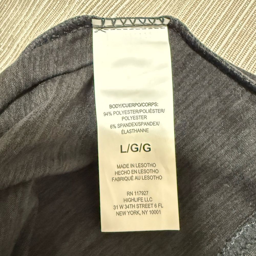 Reebok Top - Womens Off The Charts Slim Performance Tank, Size L, Black Heather - Picture 9 of 9